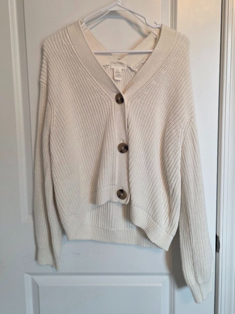 H&M Cream Oversized Cardigan - Small